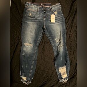 Cello Dark Blue Distressed Womens Skinny Jeans (NEW WITH TAGS)